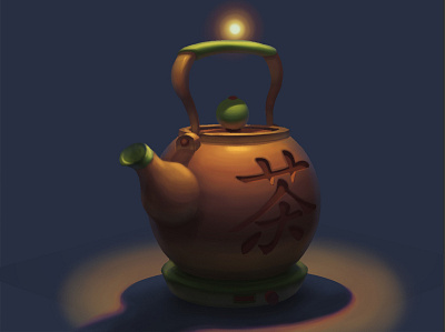 Teapot for tea ceremony 2d 2d art art artwork brush color design digital digitalart game game art illustration items