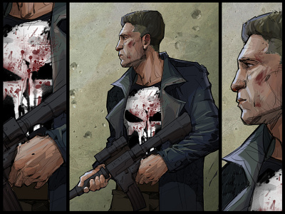 The Punisher 2d 2d art art artwork brush color comic comic art comics comicstrip design digital digitalart illustration