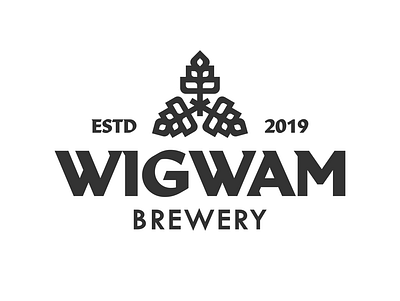 Wigwam Brewery brand brewery design flat logo vector