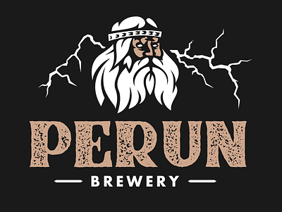 Perun Brewery Logo brand brewery design flat icon logo vector