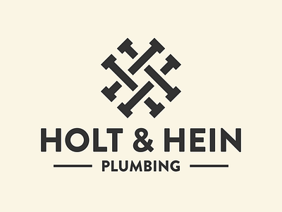 Holt & Hein Logo brand design flat geometric icon logo plumbing vector