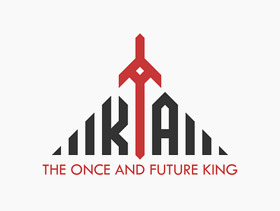 King Arthur logo design excalibur flat geometric icon king arthur logo vector