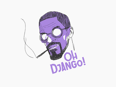 Django design illustration purple tarantino vector