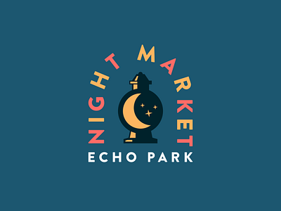 Echo Park Night Market design echo park flat logo moon night market vector