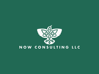 Now Consulting LLC bird brand celtic knot design flat icon logo vector wren