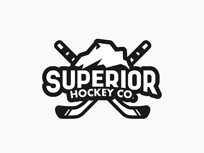 Superior Hockey Co. brand design flat hockey logo store vector
