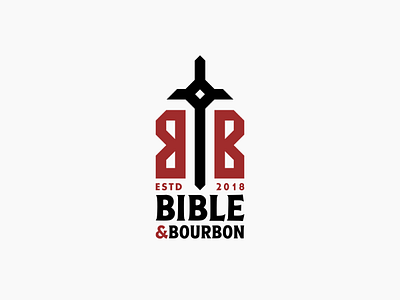 Bible&Bourbon brand design flat geometric icon logo vector