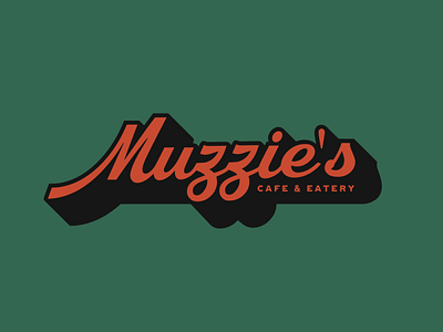Muzzie's brand cafe design flat logo typography vector