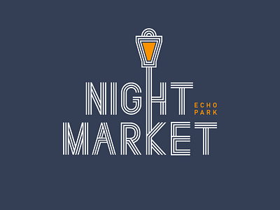 Echo Park Night Market #2 brand design flat geometric logo night market vector