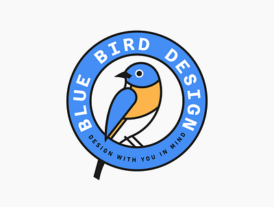 Blue Bird Design bird brand design flat logo vector