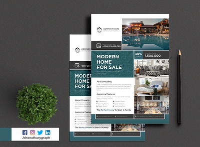 Modern Home Sale Real Estate Flyer Design Template