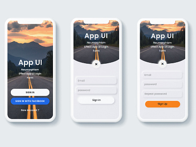 Neumorphism Effect App UI Design Login form