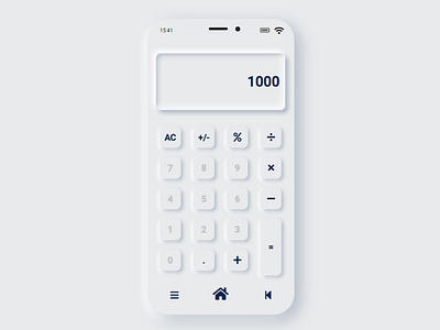 Calculator ui Design - Neumorphism effect