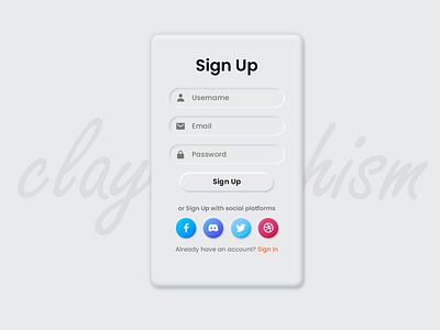 Neumorphism Effect Sign Up Form | Claymorphism | N banner design design neomorphism neumorphism neumorphism ui ui web design web designer