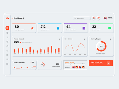 Neumorphism Dashboard Template Design