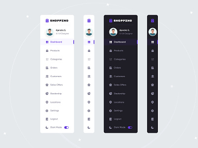 Dashboard: Sidebar Navigation