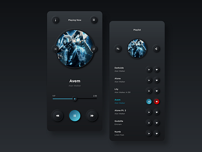 Neumorphism Music app