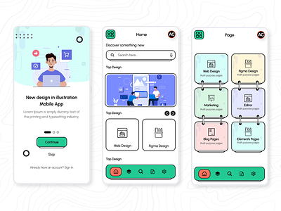 Illustrations Wireframe Mobile App | Mobile App UI Design