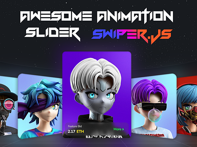 Awesome Animation Slider | swiper.js 3d animation branding graphic design slider swiper.js ui
