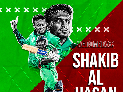 Shakib Al Hasan Return In Cricket app creative design cricket design