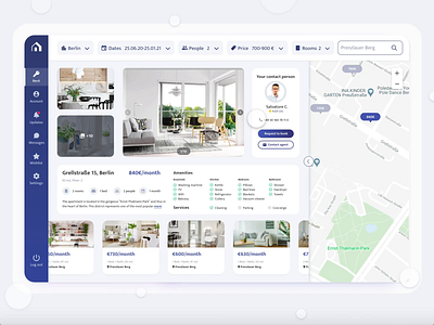 The Real Estate App adobe xd animation appartments book clean clean ui dashboard app dashboard design dashboard ui filters icons interaction map navigation menu real estate rental app search ui ux