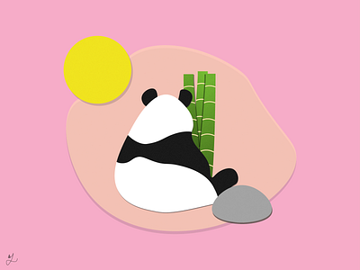 Panda adobe adobe illustrator art bamboo danialnazemi design flat graphic illustration logo love panda bear panda logo passion pink pinky shadow vector website
