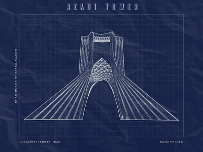 Azadi Tower - Blueprint 2d 3d app blueprint branding danialnazemi design flat graphic graphic design illustration logo minimalisim photoshop tehran textures typography ui uiux vector