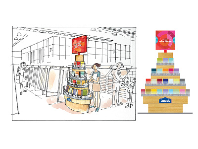 Retail / Kiosk Design / Lowes collaborate concept illustrator kiosk mood boards photoshop retail