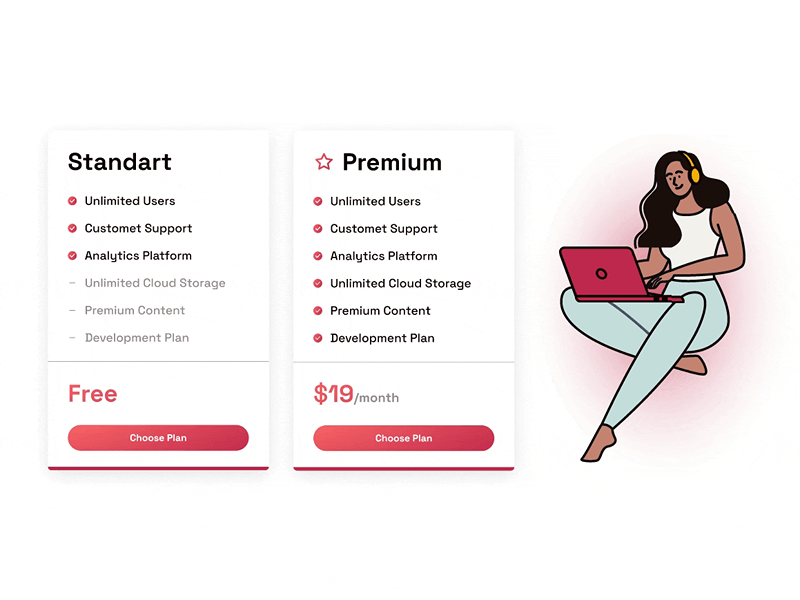 Animated Subscription Pricing Page💸 animated age animated illustrations animating animating card animation design digital design figma graphic design illustration premiu price subscription ui user experience user interface ux visual design