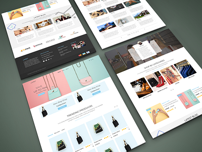 E-Commerce website adds blog categories e commerce homepage product page slider testimonials ui webdesign
