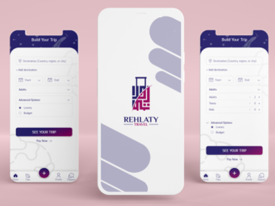 UI/UX app design "Rehlaty" app branding categories homepage loyalty map my profile package payment tour trip ui wallet
