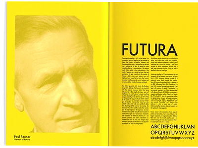 Futura Essay Magazine Ad advertisement black and yellow design typography