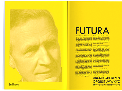 Futura Essay Magazine Ad advertisement black and yellow design typography