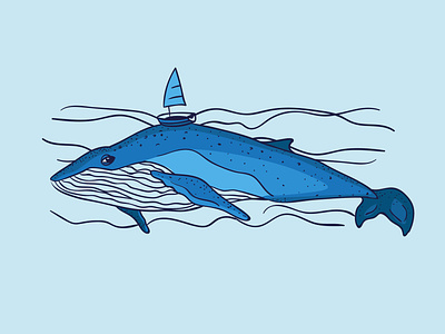 whale illustration blue boat design illustration vector whale