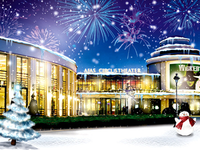 Winter postcard Circustheater christmas photoshop postcard winter