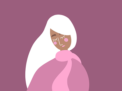 The Pink Scarf character elegant exploration flat design illustrations trendy vectors woman