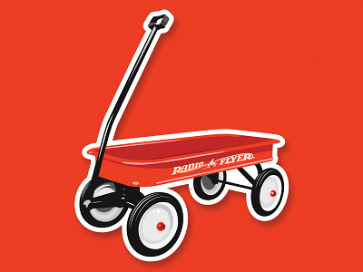 Little Red Wagon contest illustration red sticker toy toys vintage wagon