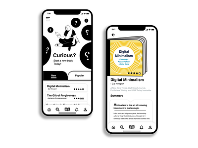 Minimal E-book App Concept