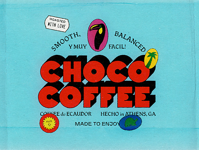 Choco Coffee branding coffee ecuador palm toucan type typography