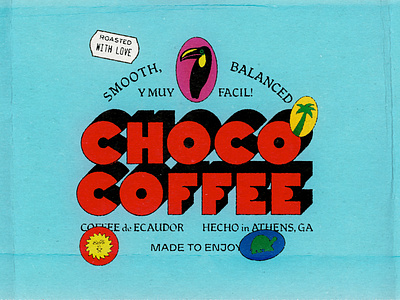 Choco Coffee branding coffee ecuador palm toucan type typography