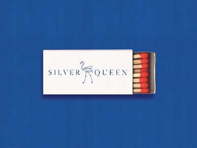 Silver Queen 01 flamingo line matches mexican queen restaurant stencil type