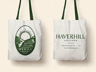 Haverhill 02 branding custom type stencil sun tote bag typography