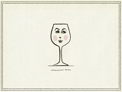 Intriguing Reds face illustration red wine restaurant wine wine glass woman