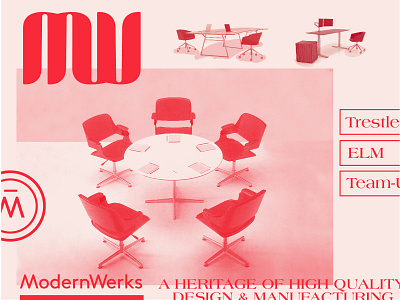 ModernW(V)erks branding duotone furniture german logo mw table type typography
