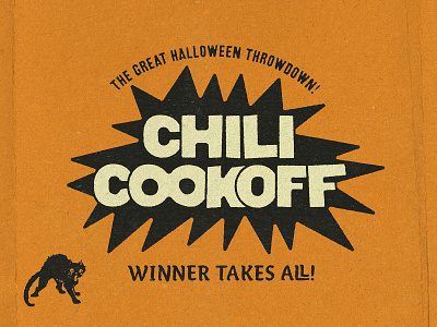 Chili Night cat chili food halloween restaurant type typography