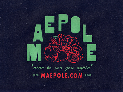 Maepole branding food illustration logo restaurant type typography