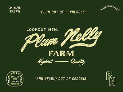 Plum Nelly badge branding farm stencil tennessee type typography