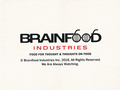 BrainFood atlanta branding corporate identity food glasses globe icon illustration logo type