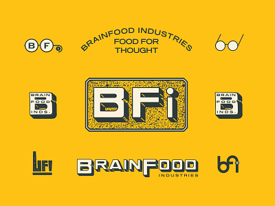 BrainFood Industries 2 branding food glasses illustration logo type typography