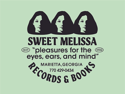 Sweet Melissa Records avant garde book branding face record record store vinyl